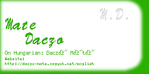 mate daczo business card